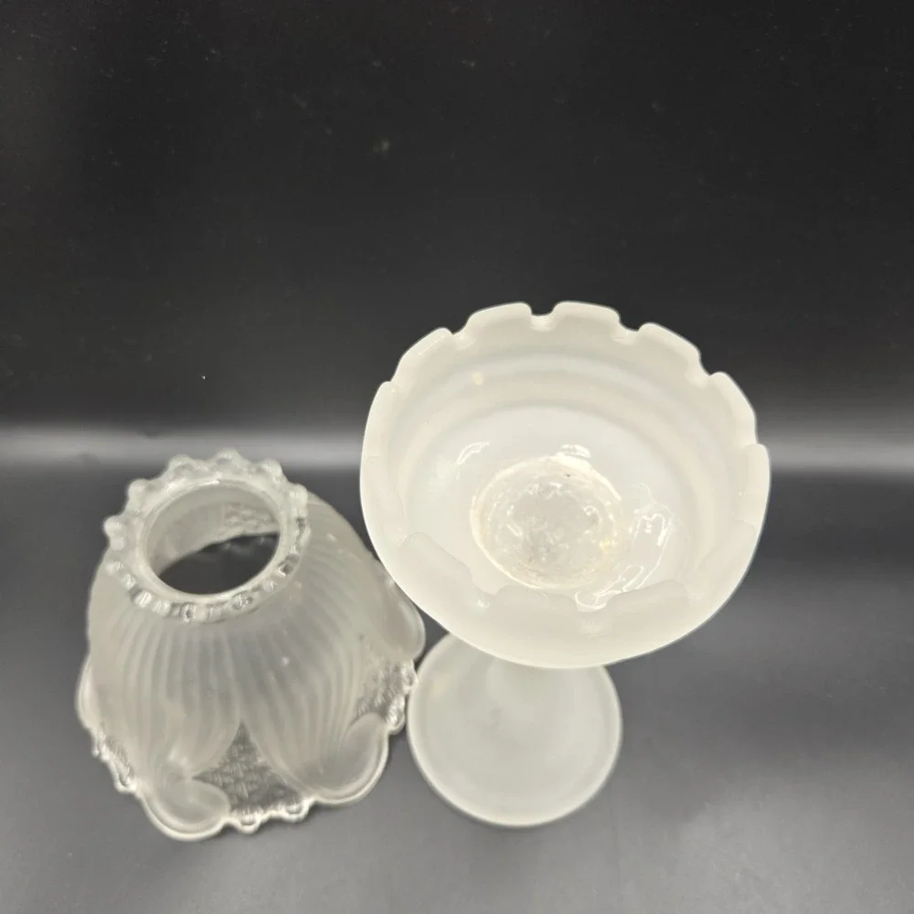 PartyLite VTG Fairy Light Lamp Frosted Clairmont Candle Holder 10x6